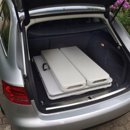 Set masa cu 2 banci pliabile tip valiza pentru gradina, camping, terase, 180x72x75cm [6]