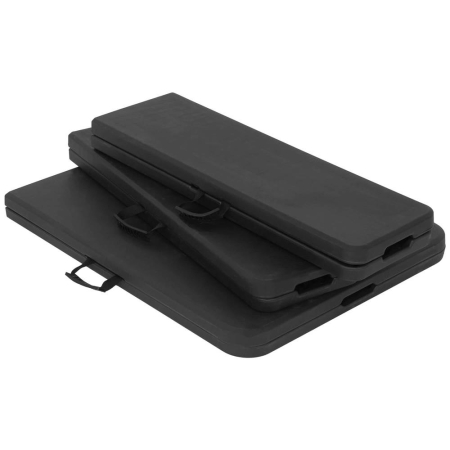 Set masa pliabila cu 2 banci, 180 cm, negru, HDPE si cadru metalic anticoroziv [13]