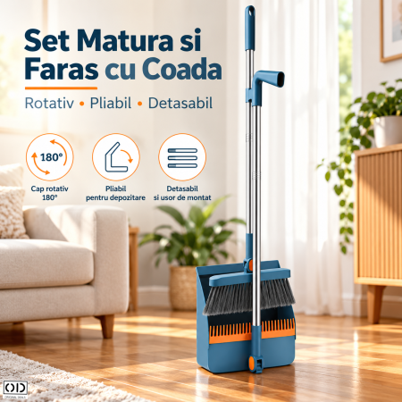 Casa, Gradina & Bricolaj - Set Matura si Faras cu Coada, Dinti Tip Pieptene, Pliabil, Albastru, ORIGINAL DEALS