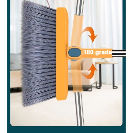 Set Matura si Faras cu Coada Detasabila, , cu Dinti de Pieptene pentru Curatare Matura, rotativ, pliabil, Otel inoxidabil si Polipropilena, portocaliu [5]