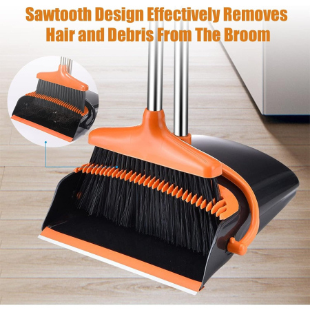 Set matura si faras cu coada, , Pentru uz casnic, Plastic/Otel, Portocaliu/Negru, Depozitare verticala, 26x25.5x83 cm [2]