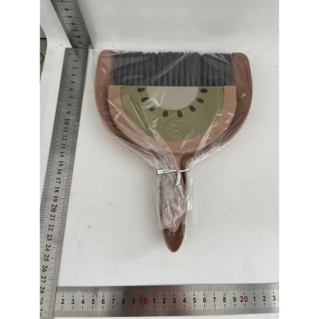 Set Mini Matura si Faras, , LITTLE CLEANER, Uz Casnic, pentru Birou, Bucatarie, Casa, Model Kiwi, 23 x 18 cm Maro-Verde [2]