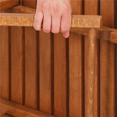 Set mobilier balcon sau terasa din lemn de fag, pliabil, masa 52x51x65 cm si 2 scaune, maro [14]