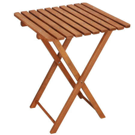 Set mobilier balcon sau terasa din lemn de fag, pliabil, masa 52x51x65 cm si 2 scaune, maro [22]