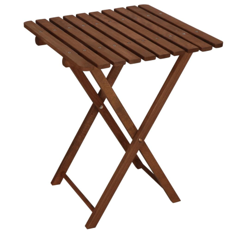 Set mobilier balcon sau terasa din lemn de fag, pliabil, masa 52x51x65 cm si 2 scaune, maro inchis [19]