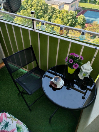 Set mobilier gradina Sersimo Oneiro, 2 scaune pliabile, 1 masa, negru [2]