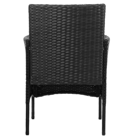 Set mobilier terasa, din tehnorattan, masa cu blat sticla securizata, 2 fotolii cu perne, negru [30]