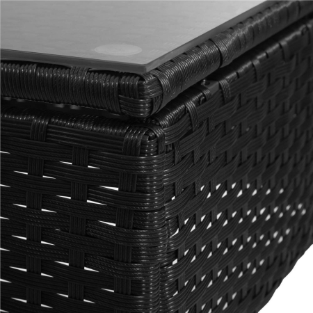 Set mobilier terasa, din tehnorattan, masa cu blat sticla securizata, 2 fotolii cu perne, negru [16]