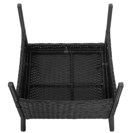 Set mobilier terasa, din tehnorattan, masa cu blat sticla securizata, 2 fotolii cu perne, negru [21]