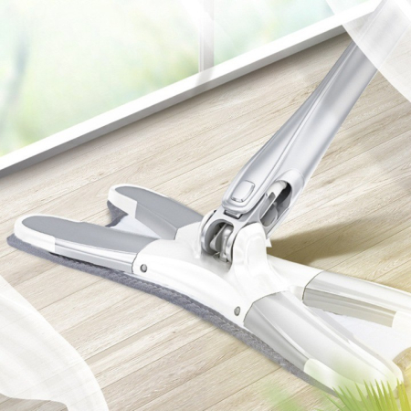 Set Mop Plat + Galeata, , cu Sistem de Stoargere, Lungime Telescopica 140 cm, Argintiu/Galben [11]