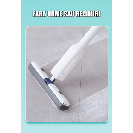 Set Mop Telescopic cu Galeata Pliabila, , Gri, 32 cm, Maner Reglabil 140 cm, Sistem de Stoarcere Usor si Eficient [1]
