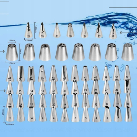 Set patiserie cu platou rotativ, 137 piese cu sabloane pentru ornarea prajiturilor [3]