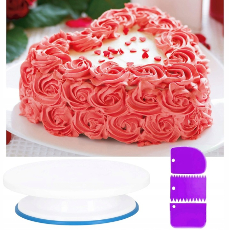 Set patiserie cu platou rotativ, 137 piese cu sabloane pentru ornarea prajiturilor [13]