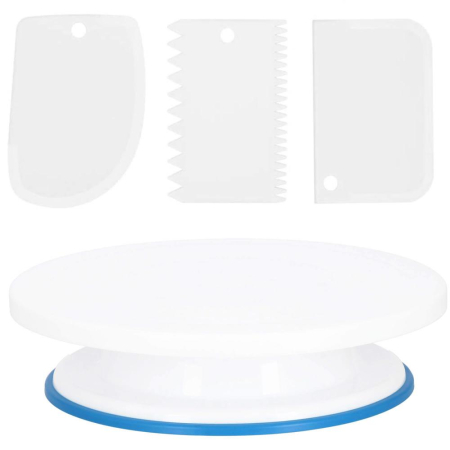 Set patiserie cu platou rotativ, 37 piese cu sabloane pentru ornarea prajiturilor [9]