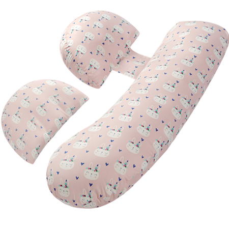 Perne Voiaj, Paturi si Textile - Set Perna pentru Gravide, , Husa Detasabila, Spuma Moale, Utilizare in Forma H si U, Reglabila, Latime Ajustabila, Proactive, Roz Deschis