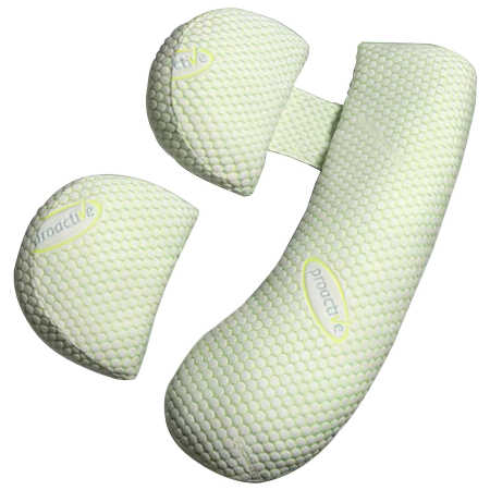 Perne Voiaj, Paturi si Textile - Set Perna pentru Gravide, , Husa Detasabila, Spuma Moale, Utilizare in Forma H si U, Reglabila, Latime Ajustabila, Proactive, Verde