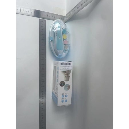 Set Pila Electrica pentru Copii si Bebelusi, , ABS, 6 Accesorii, cu Lumina LED, Albastru Alb [1]