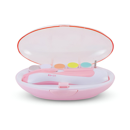 Set Pila Electrica pentru Copii si Bebelusi, , ABS, 6 Accesorii, cu Lumina LED, Roz Alb [7]