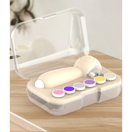 Set Pila Electrica, , pentru Copii si Bebelusi, din ABS, 6 Accesorii, Incarcare USB, cu Lumina Led, 11.5 x 5.5 cm, Alb [1]