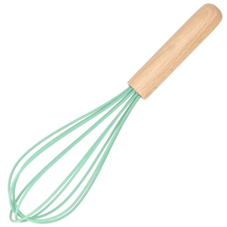 Set Sersimo 12 ustensile de bucatarie din silicon termorezistent si maner din bambus, verde [7]