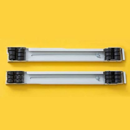 Set Suport Reglabil cu Roti pentru Mutat Mobila, , Dimensiune Reglabila, Greutate Maxima 330kg, Benzi Antiderapante, cu Frana, Alb Negru [3]