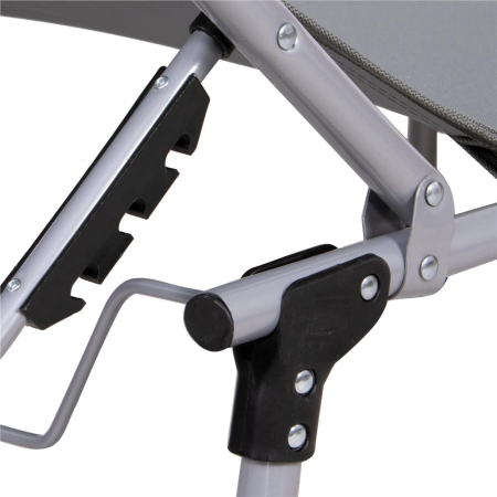 Sezlong pliabil cu parasolar, 188x57x38cm, sarcina 120kg, gri [7]