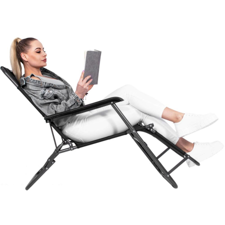 Sezlong pliabil Relax Zero Gravity, 80x60x153cm, negru [13]