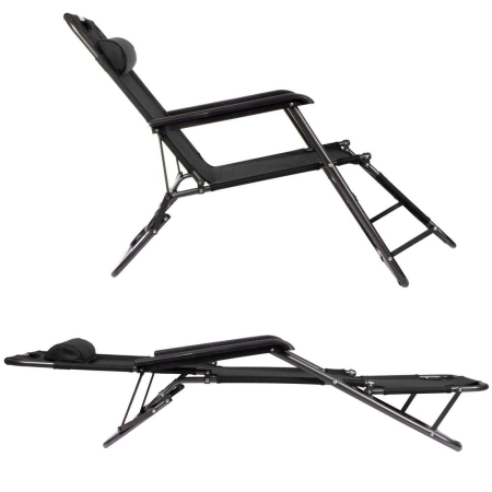 Sezlong pliabil Relax Zero Gravity, 80x60x153cm, negru [16]