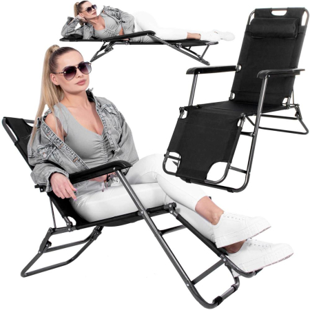 Sezlong pliabil Relax Zero Gravity, 80x60x153cm, negru [5]