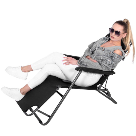 Sezlong pliabil Relax Zero Gravity, 80x60x153cm, negru [12]