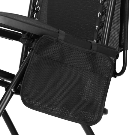 Sezlong pliabil SERSIMO GC3, Relax Zero Gravity cu parasolar, 175cm, negru [15]