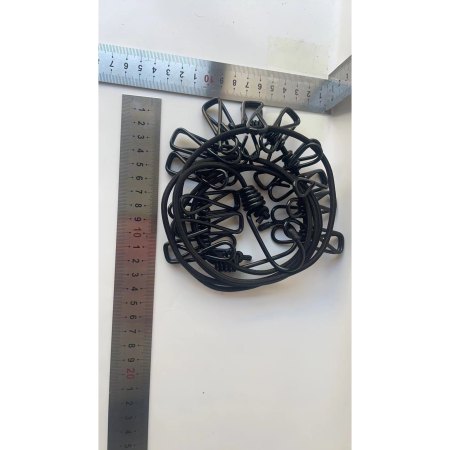 Sfoara pentru Uscarea Hainelor, , Uscator Sfoara Portabila, 12 Clips-uri Incluse, Lungime 180 cm, PP Cablu de Otel, Negru [7]