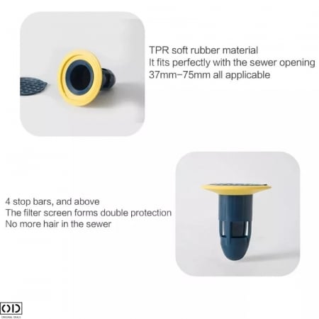 Sita Scurgere Pardoseala Anti Miros Neplacut cu Opritor pentru Gandaci, ABS 8 x 7.5 cm [1]
