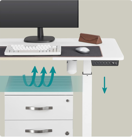 SONGMICS Birou cu reglaj electric pe inaltime, memorie cu 4 inaltimi, 60x140x(72-120)cm, alb [4]