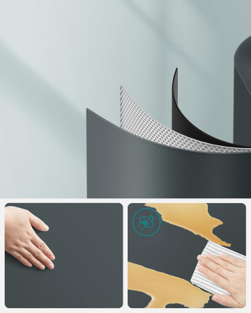 SONGMICS Cos de gunoi 34x25x61 cm, 30L, cu pedala, capac soft-close si galeata detasabila, verde-gri [3]