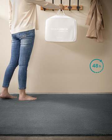 SONGMICS Covor decorativ antiderapant, lavabil la masina, 120x170 cm, gri [7]