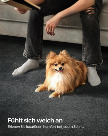 SONGMICS Covor decorativ antiderapant, lavabil la masina, 120x170 cm, gri carbune [1]