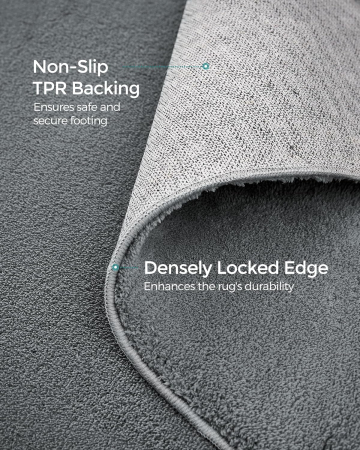 SONGMICS Covor decorativ antiderapant, lavabil la masina, 160×230 cm, gri [2]