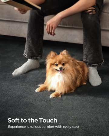 SONGMICS Covor decorativ antiderapant, lavabil la masina, 160×230 cm, gri carbune [3]