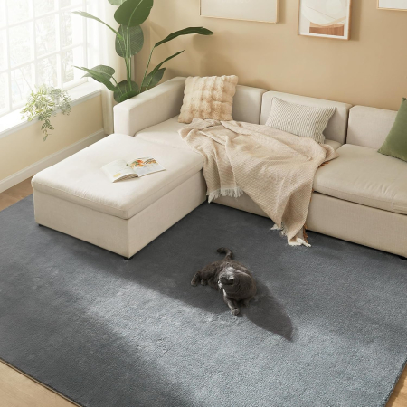 Produse în distribuție - SONGMICS Covor decorativ antiderapant, lavabil la masina, 200×290 cm, gri