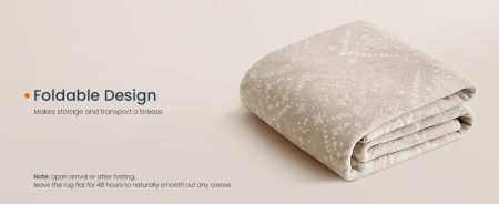 SONGMICS Covor decorativ antiderapant, stil boho, lavabil la masina, 120×170 cm, bej cappuccino [2]