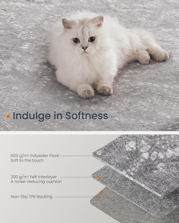 SONGMICS Covor decorativ antiderapant, stil boho, lavabil la masina, 120×170 cm, gri [4]