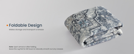 SONGMICS Covor decorativ antiderapant, stil vintage, lavabil la masina, 120×170 cm, gri [11]