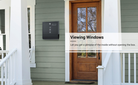 SONGMICS Cutie postala de exterior, pentru gard sau perete, din otel zincat, cu incuietoare, 31x10x34cm, gri [8]