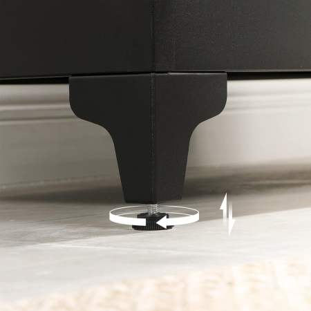 SONGMICS Dulap birou metalic cu 2 usi si sistem de inchidere, multifunctional cu rafturi reglabile, 40x80x90 cm, negru [1]