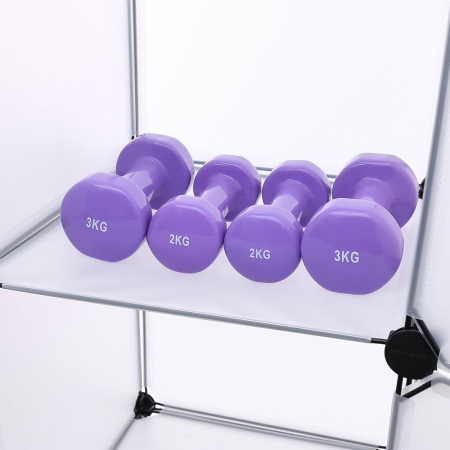 SONGMICS Dulap de depozitare modular, 12 compartimente inchise, 2 sine pentru umerase, 178x143x36cm, negru si alb [8]