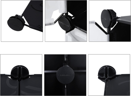 SONGMICS Dulap de depozitare modular, 12 compartimente inchise, 2 sine pentru umerase, 178x143x36cm, negru si alb [6]