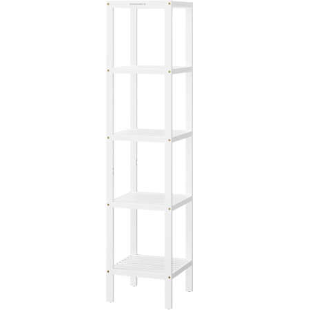 Casă - SONGMICS Etajera bambus 5 niveluri, raft multifunctional pentru baie sau bucatarie, 33x33x146 cm, alb