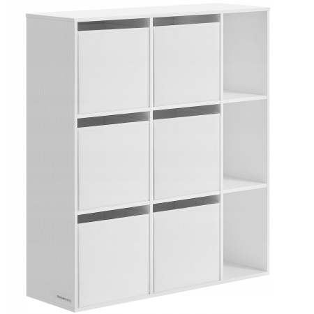 Casă - SONGMICS Etajera modulara 9 compartimente cu 6 sertare, PAL si MDF, 83x27x92 cm, alb
