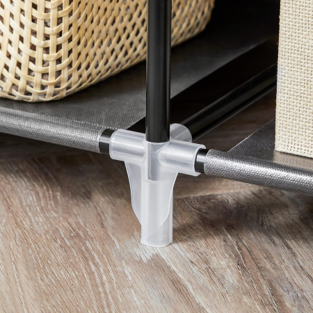 SONGMICS Garderoba pentru depozitarea hainelor, din material textil, cu 2 bare pentru umerase, 45x150x175cm, negru [7]